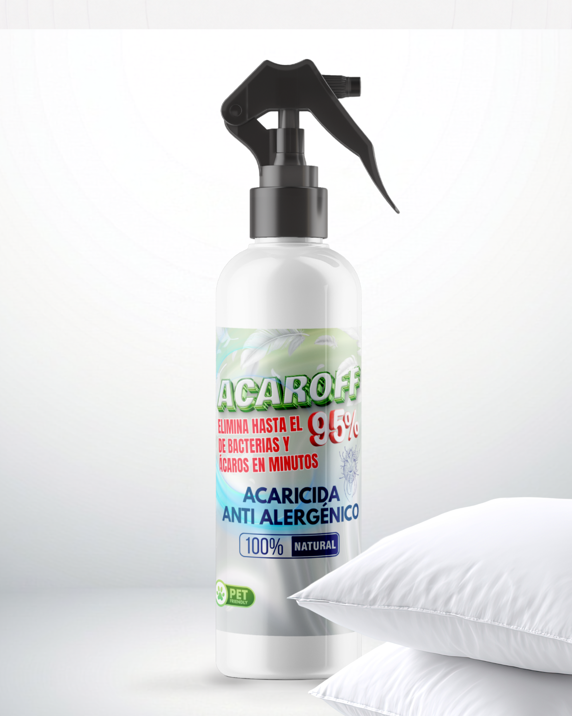 Acaroff – Elimina hasta 95% de Ácaros | Hipoalergénico y Natural