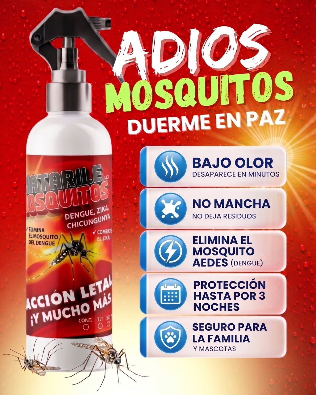 Matarile a los Mosquitos 500ml, insecticida contra dengue, zika y chikungunya