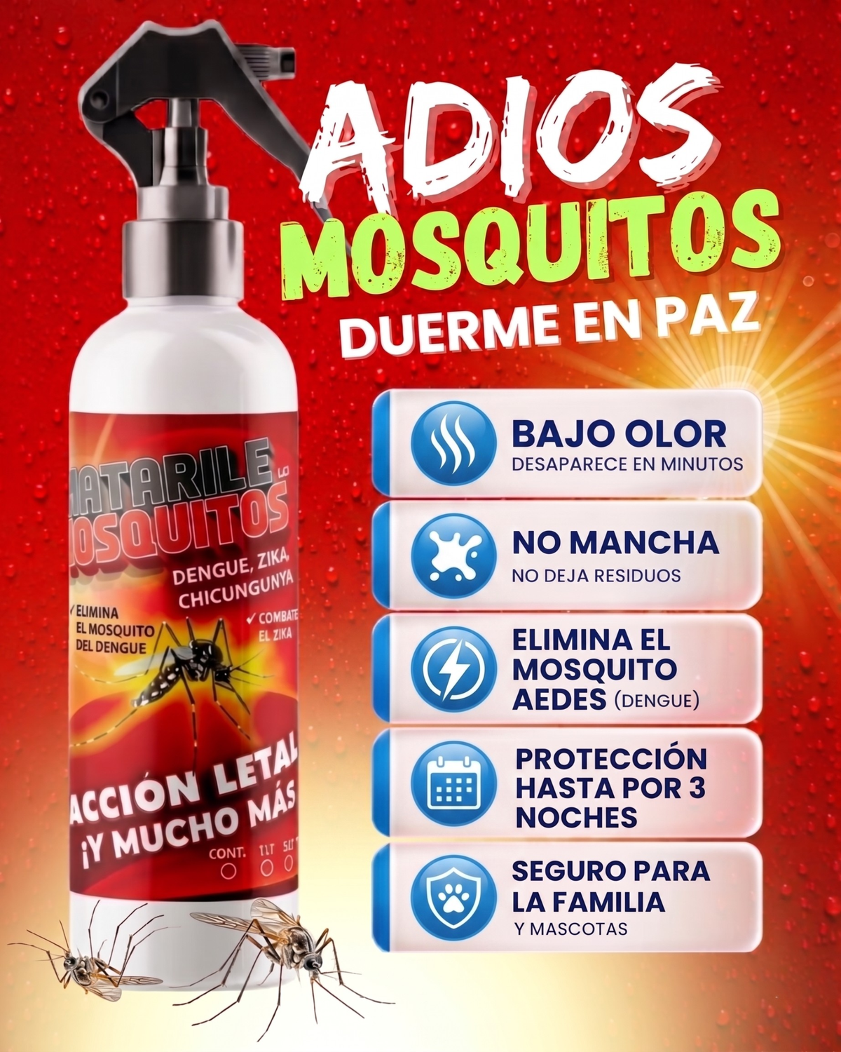 Matarile a los Mosquitos 500ml, insecticida contra dengue, zika y chikungunya
